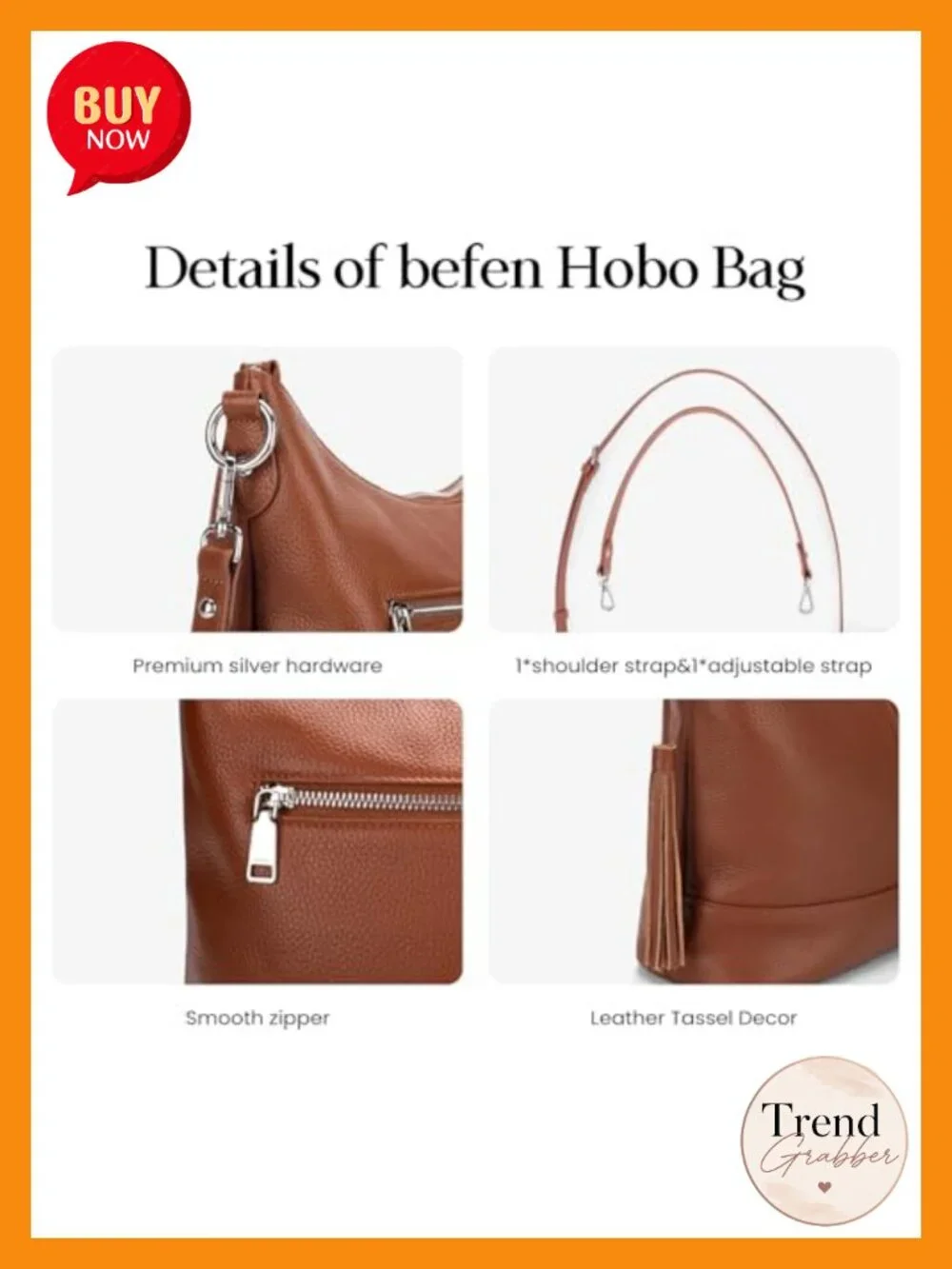 Genuine Leather Hobo Crossbody Bag, Soft Real Leather Bucket Shoulder Handbag
